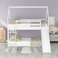 thumbnail image 5 of Kacho House Bunk Bed with Slide, Wood Bunk Bed for Teens Adults, Twin Size Bunk House Bed with Slide and Ladder, Bunk Bed Frame for Bedroom Dorm, White, 5 of 8