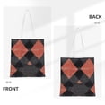 thumbnail image 4 of Canvas Bag Tote Bag Shopping Bag 16×15in Can Be Carried By Hand And Can Be Used For Daily Travel Such As Shopping And Going To Work Argyle Plaid Darksalmon_4, 4 of 8
