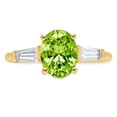thumbnail image 7 of Three-Stone Engagement Ring for Women - 2.5ct Natural Peridot in 14K Yellow Gold Promise Ring, 7 of 7