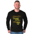 thumbnail image 3 of Zombie Zone Hazardous Dangerous Funny Men's Big & Tall Long Sleeve Graphic Tee Brisco Brands 2X, 3 of 5