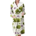 thumbnail image 2 of siminsem Women‘s Floral Kimono Robe Plant Print Sleeping Robe Lightweight Sleepwear Loungewear Long Dressing Gown Soft Breathable Bathrobe Casual Housecoat Spring Summer, Green,L, 2 of 5