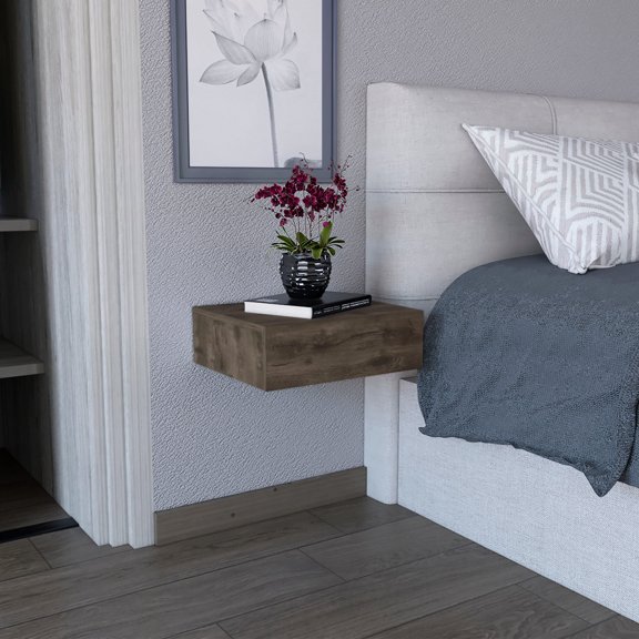 Floating Side Table with Drawer / Multi - purpose for Living Areas / Saves Floor Space