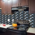 thumbnail image 7 of 6Sheets Self Adhesive Tiles Stickers Blue Brown Gray Marbling Wall Decals 11.8x5.9inch Waterproof Peel and Stick Backsplash Mosaic Brick Wallpaper, 7 of 7