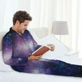 thumbnail image 5 of KLL Planets Stars And Galaxies1 Sleepwear Mens Flannel Pajamas,Long Cotton Pj Set, 5 of 7