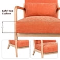 thumbnail image 4 of PAPROOS Mid Century Modern Accent Chair with Arms, Upholstered Reading Chair with Solid Rubberwood Frame, Lumbar Pillow and Thick Cushion for Living Room Bedroom, Orange, 4 of 9