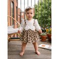 thumbnail image 4 of RUINIXCW Baby Girl Fall Bodysuit Long Sleeve Leopard Print Romper Dress and Headband, 4 of 8