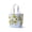 Blue/Natural Citrus Stripe, variant on Canvas Carry-All Tote Bag, Open Top, Snap Closure Pocket, Key Ring, Reinforced Handles and Base, 100% Cotton