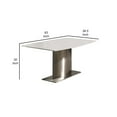 thumbnail image 5 of Aldo 63 Inch Modern Dining Table with White Marble Top and Steel Base, 5 of 9