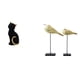 thumbnail image 1 of Estatua de gato de resina y figuras de pájaros de madera, esculturas decorativas de animales para escritorio, adorno de entrada, estantería, sala de e, 1 of 8