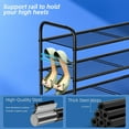 thumbnail image 6 of 3 Tier Mesh Shoe Rack, Closet Metal 32 inch Shoe Rack Organizer Heavy Duty, Black, 6 of 16