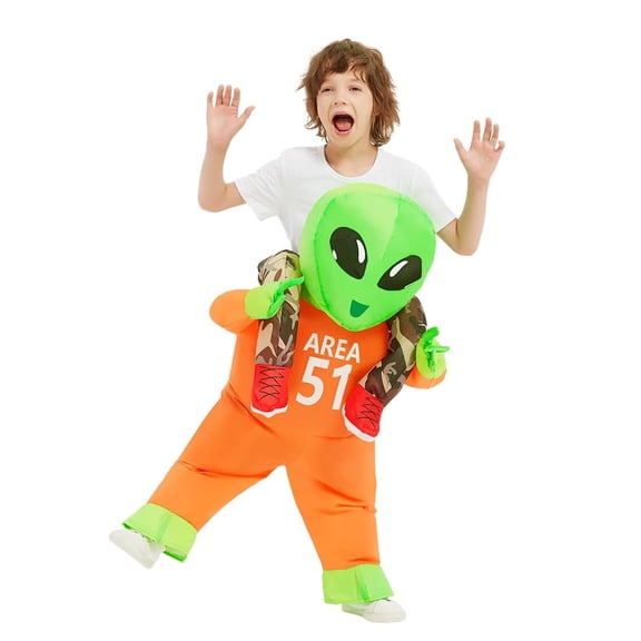 GOOSH 48 inch Alien Blow up Costumes for kids, Alien Inflatable Costume Kids Alien Halloween Inflatable Costume, Funny Boys Girls Unisex Blow Up Halloween Costumes for Holiday Party Cosplay