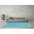 thumbnail image 3 of Ahgly Company Indoor Rectangle Trellis Light Blue Modern Area Rugs, 2' x 3', 3 of 4