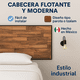 thumbnail image 5 of Cabecera Queen size Flotante Estilo Industrial Moderna CABELAMI Nogal, 5 of 6
