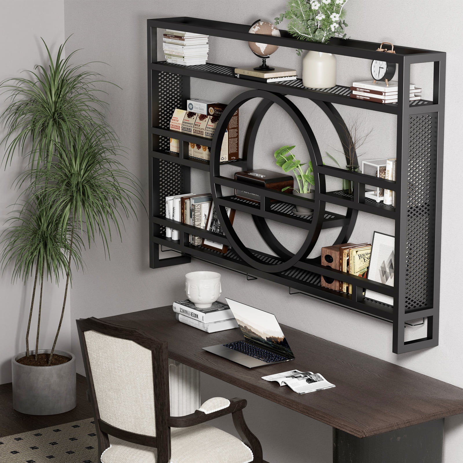 3-Tier Wine Rack Wall Mounted [NO ASSEMBLY REQUIRED], 39"Floating Bar Shelves with Wine Glass Holder Hanging Liquor Shelf Wall-Mounted Wine Racks Cabinets for Home Bar