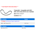 thumbnail image 2 of Timing Belt - Compatible with 2003 - 2007, 2016 Volvo XC70 2.5L 5-Cylinder 2004 2005 2006, 2 of 2