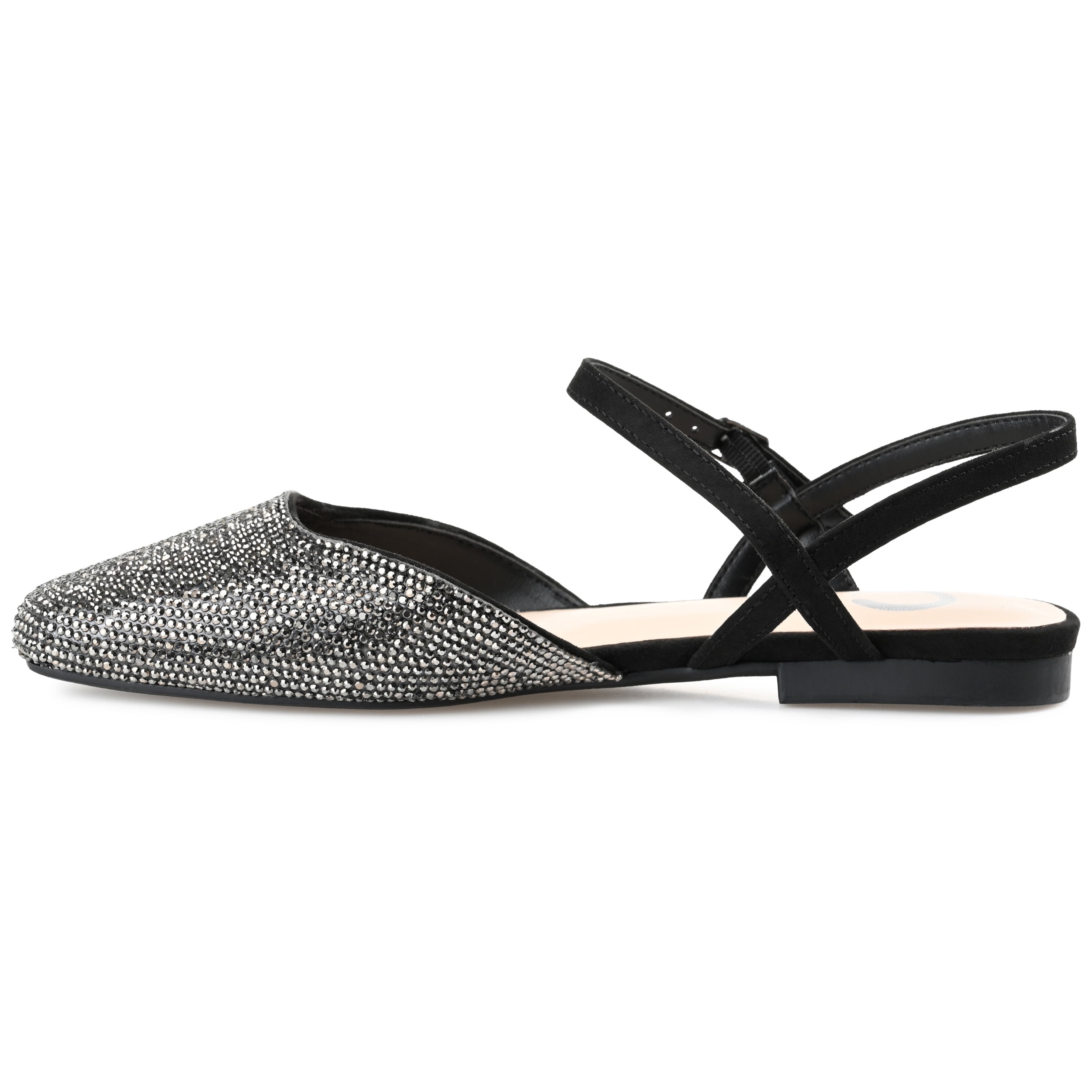 Journee Womens Nysha Buckle Square Toe Ballet Evening Dress Flats