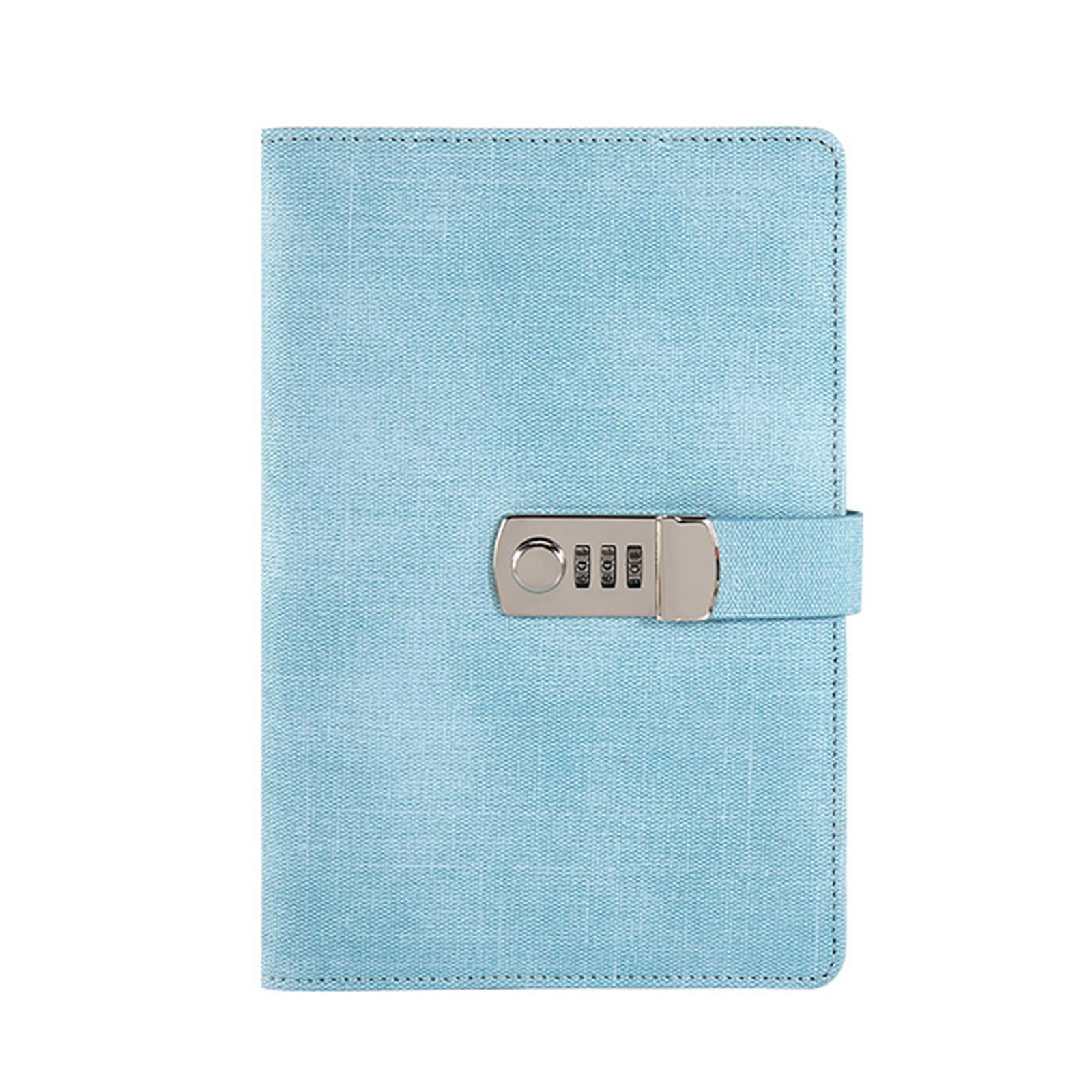 FVDPWYE Diary with Lock A5 200 Pages Notepad Lock Journal Planner Organizer Notebook Blue