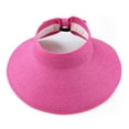 thumbnail image 3 of Fashion Women's and Girl's roll-up Summer Bow Tie Straw Visor Sun Hat, 3 of 6