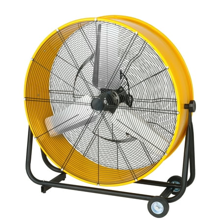 

36 Inch Heavy Duty Metal Industrial Drum Fan 3 Speed Floor Fan for Warehouse Workshop Factory and Basement - High Velocity Yellow