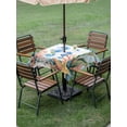 thumbnail image 4 of Outdoor Tablecloths with Umbrella Hole & Zipper, Seahorse Coastal 54x54 Inch Square Tablecloths, Summer Nautical Starfish Coral Ocean Waterproof Table Cloth, Patio/Pool/Picnic Table Covers, 4 of 8