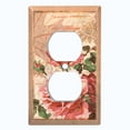 thumbnail image 2 of Metal Light Switch Plate Outlet Cover Tan Floral Leaf Letter Damask FLW054, 2 of 13