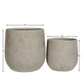 thumbnail image 2 of Round Concrete Planter Set of 2, Large Outdoor Indoor Handmade Antique Grey Planter Pots with Drainage Holes for Garden Patio – 13" & 17", 2 of 8