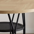 thumbnail image 4 of Table à Manger Ronde en Bois de 47 Pouces Gain de Place pour 4 à 6 Personnes – Design Moderne avec Tablette de Rangement – Cadre en Métal Robuste – Parfait pour la Cuisine, la Salle à Manger, l'Appartement, le Bureau – Couleur Bois Naturel, 4 of 8