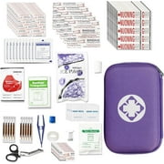 275PCS Compact Small First Aid Kits for Home Businesses Urgent Essential Mini First Aid Kit Travel Size Car Emergency Supplies Kit for Hiking Boating Skating, Purple YIDERBO