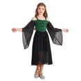 thumbnail image 5 of YONGHS Halloween Gothic Dress for Girls Lolita Princess Lace Up Cold Shoulder Dress Medieval Cosplay Costume Green 16, 5 of 7