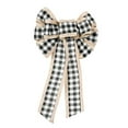 thumbnail image 4 of 1 Pcs Black and White Buffalo Plaid Christmas Bows Holiday Christmas Wreaths Bows Xmas Christmas Tree Topper Bows for Christmas Party Decoration, 4 of 8