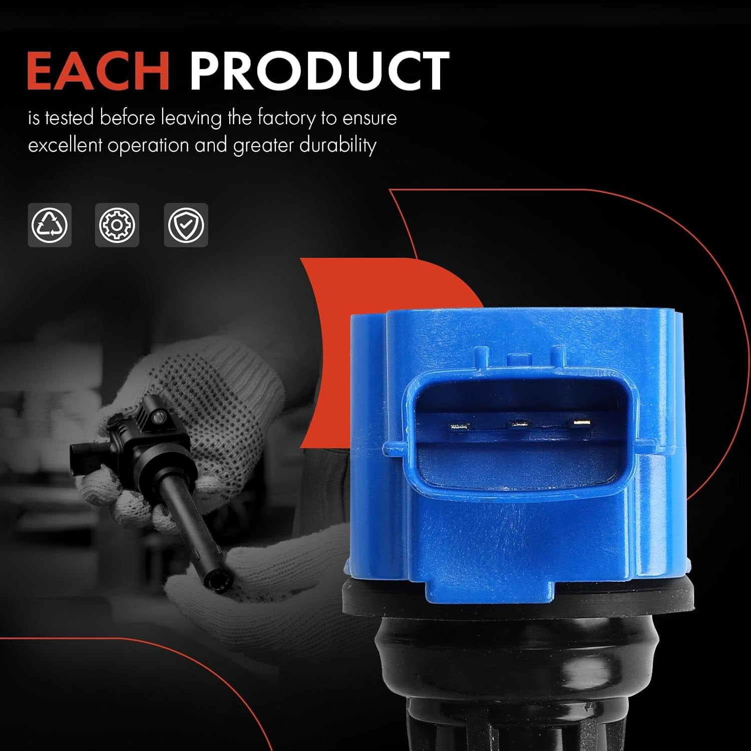 A-Premium (Blue) Engine Ignition Coil Pack Compatible with Nissan Altima 2007-2018, Murano, Pathfinder, Maxima, Quest & Infiniti QX60, Q50, G25, G35, M35, M35h, Q70, JX35, FX35, EX35, 6-PC Set