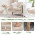 thumbnail image 5 of Mid Century Modern Barrel Accent Chair, Upholstered Club Chair with Comfy Armrest and Stable Wood Legs for Bedroom, Living Room, or Reading Corner (Beige), 5 of 12