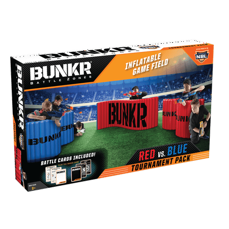 BUNKR Build Your Own Battlezone Inflatable Red Vs. Blue Tournament 5 Piece Pack. (Compatible with Nerf, Laser X, X shot and Boom co Battles)