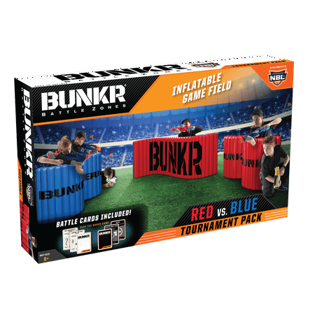 BUNKR Build Your Own Battlezone Inflatable Red Vs. Blue Tournament 5 Piece Pack. (Compatible with Nerf, Laser X, X shot and Boom co (The Best Nerf Battle Ever)