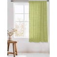 thumbnail image 3 of Sheer Curtains 63 Inch Length, Vintage Fruit Green Semi Sheer Curtains Light Filtering Window Treatment, Farmhouse Retro Solid Color Linen Texture Privacy Voile Drapes for Living Room 52x63 Inch, 3 of 7