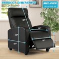 thumbnail image 2 of NiamVelo Recliner Chair for Adults, PU Leather Recliner Sofa with Lumbar Support, Adjustable Modern Reclining Chair with Padded Seat Backrest for Home, Living Room, Theater （Black）, 2 of 8