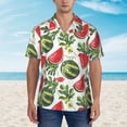 thumbnail image 2 of Fotbe Watermelons Camisa Hawaiana para Hombre Unisex – Camisa Casual de Verano con Botones de Manga Corta de Algodón y Lino,Small, 2 of 7