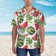 thumbnail image 2 of Fotbe Watermelons Camisa Hawaiana para Hombre Unisex – Camisa Casual de Verano con Botones de Manga Corta de Algodón y Lino,Medium, 2 of 7