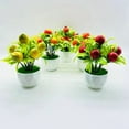 thumbnail image 2 of 5.91 inch Artificial Mini Potted Plants, Artificial Fruit Lemon Tree Bonsai Fake Greenery White Plastic Pot, Potted Plants Artificial Fruit for Home Table Desk Office Bathroom Decor, 2 of 8