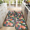 thumbnail image 4 of Kitchen Rugs Sets Of 2,Pioneer Flower Floral Print Pattern Anti Fatigue Kitchen Mat Rugs Non Slip Washable,Decorative Kitchen Floor Mats for Kitchen,Sink,Laundry,17"x47"+17"x47", 4 of 5
