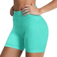 thumbnail image 4 of FRSASU Women's Workout Impact Shorts Lightweight High Waist Scrunch Solid Color Seamless Booty Biker Gym Shorts Mint Green, 4 of 7