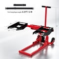 thumbnail image 2 of Garvee Lawn Mower Lift Jack 550 Lbs Capacity, Adjustable Width and Height, Zero Turn Mower Lift with 2pcs 3.3ft Straps, Safety Lock, for Tractors, ATVs, UTVs, Red, 2 of 9