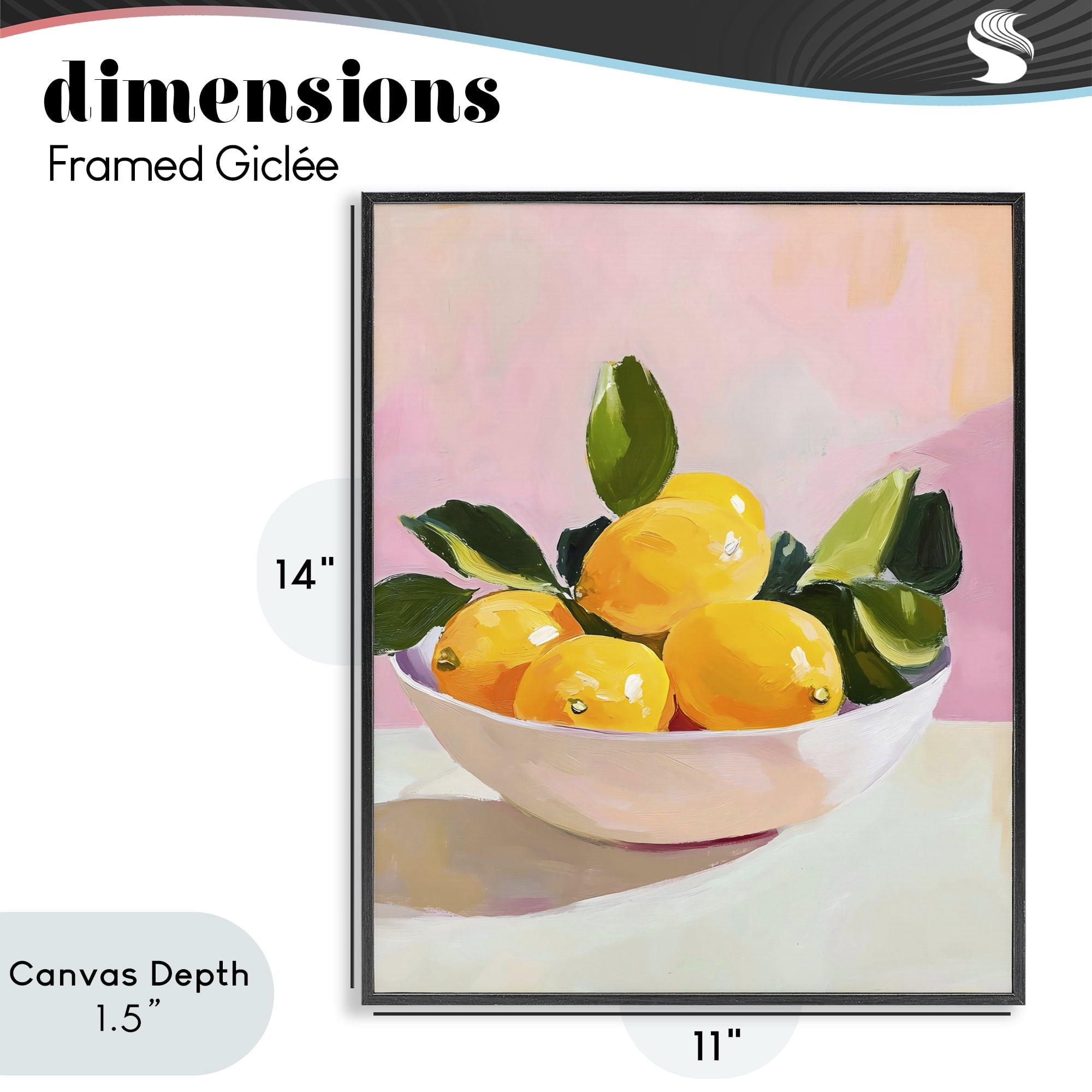 Stupell Industries Bowl of Lemons in Sunlight Black Framed Giclee Art, design by The Prints Vibe