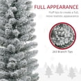 thumbnail image 3 of GVN Christmas Tree, Modern Christmas Tree,5ft Artificial Christmas Tree, Snow Flocked Branches, Metal Base, Pencil Xmas Tree, 3 of 6