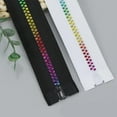 thumbnail image 4 of 10 Strand 10Pcs #5 White Nylon Zipper Tape Metallic Colorful Teeth Resin Coil Zippers Rainbow Separating Zippers with Ring Pulls for Sewing Making Crafts Tailor Bag Clothes Luggage Purses DIY Supply, 4 of 9