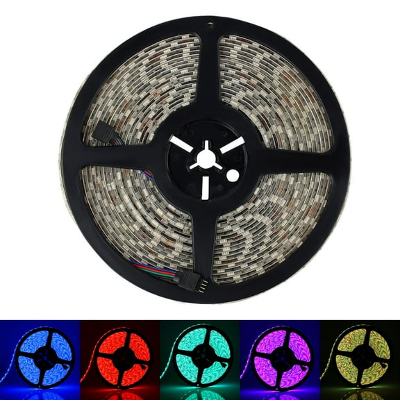 SUPERNIGHT Flexible 32.8ft 10M 600LEDs SMD 5050 LED Strip Light IP65 Waterproof - Color: RGB