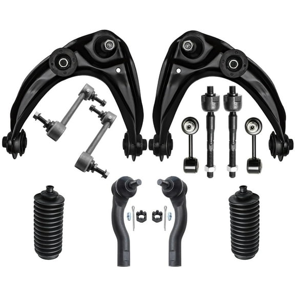 Detroit Axle - 12pc Front Suspension Kit for 2010-2012 Ford Fusion Mercury Milan, 2011-2012 Lincoln MKZ, Upper Control Arms & Ball Joint Tie Rods Front and Rear Sway Bars Boots Replacement