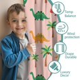 thumbnail image 3 of Blackout Kids Curtains,Pink Cartoon Dinosaurs Palms Pattern Childrens Insulated Curtains Set Of 2,Bedroom Essentials,Toddler Room Decor 42"x54", 3 of 5