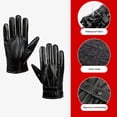 thumbnail image 4 of Guantes de invierno resistentes Yinane de cuero artificial a prueba de frío para hombres y adultos, 4 of 8