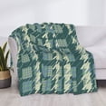 thumbnail image 6 of YFYANG Lightweight Warm Flannel Blanket, Green Abstract Checkered Pattern Throw Blanket for Bed, Sofa, Travel, Camping, 60"x50", 6 of 7